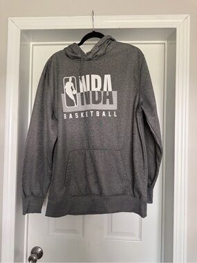 NBA Men's Gray Crewneck Hoodie with White Logo